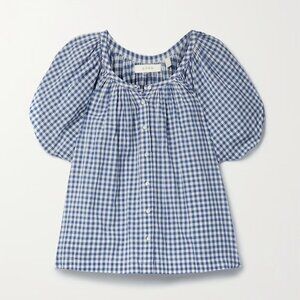 Doen June Top Blue Gingham XXS
